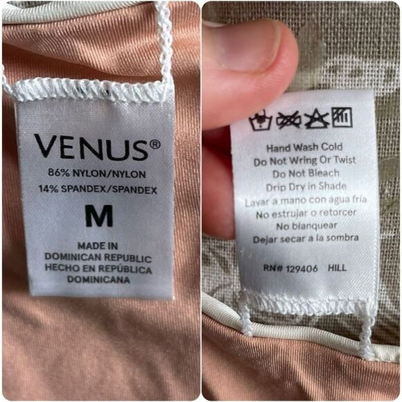 Venus Reversible Strappy Back One Piece Bathing Suit in Off White/Peach - Picture 11 of 12